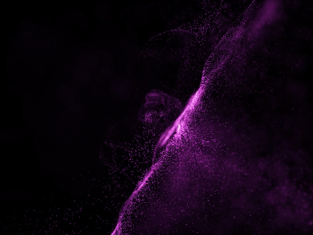 無料写真 流れる粒子のデザインの3dデジタル波背景