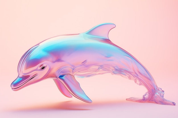 Бесплатное фото 3d-дельфин в студии