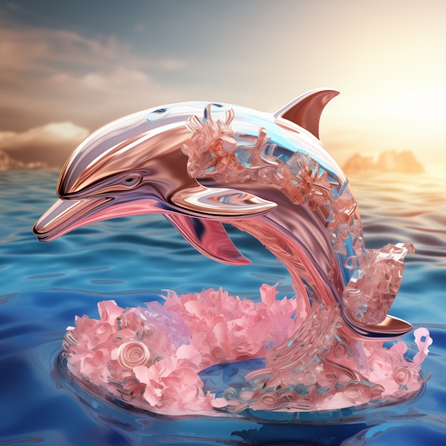 Free photo 3d dolphin outdoors