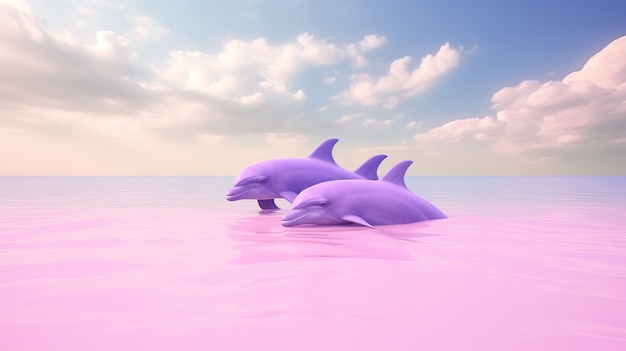 Free photo 3d dolphin outdoors