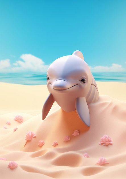 Free photo 3d dolphin outdoors