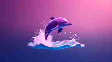 Free photo 3d dolphin with vibrant coloring