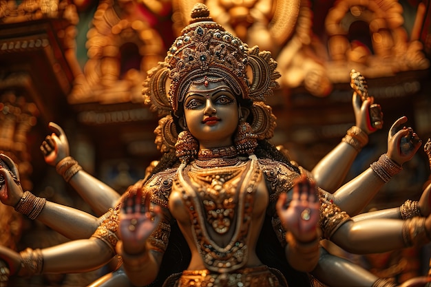 Foto gratuita 3d durga dea per la celebrazione di navratri.