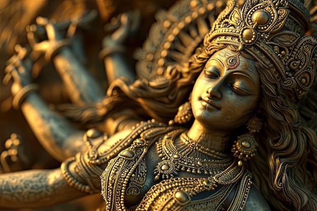 Foto gratuita 3d durga dea per la celebrazione di navratri.