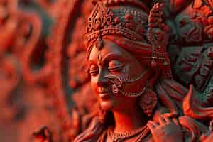 Free photo 3d durga goddess for navratri celebration