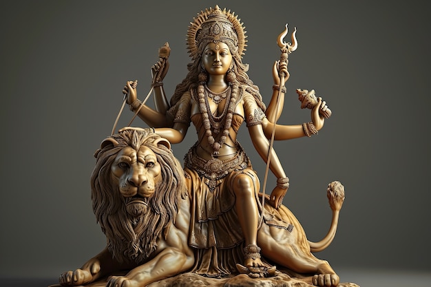 Foto gratuita 3d durga dea per la celebrazione di navratri.