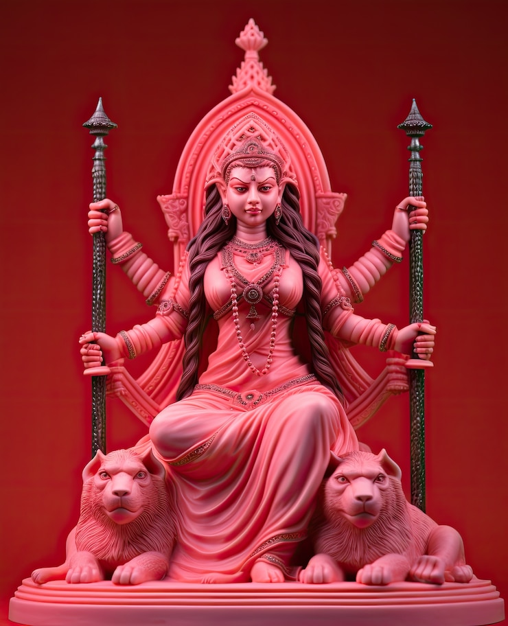 मुफ़्त फोटो नवरात्रि उत्सव के लिए 3d दुर्गा देवी