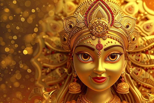 3d durga dea per la celebrazione di navratri.