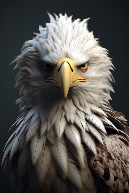 3d eagle rendering portrait