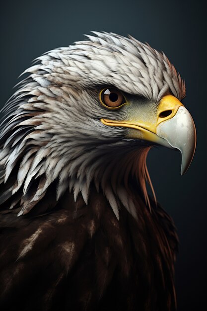 3d eagle rendering portrait