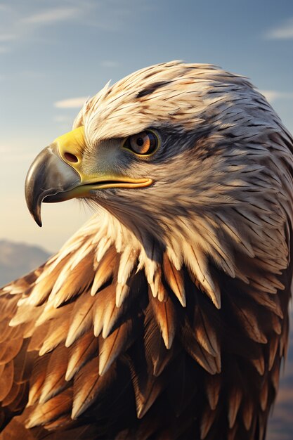 3d eagle rendering portrait