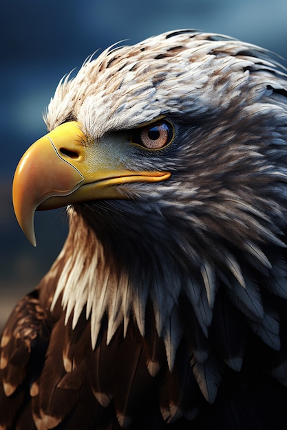 Free photo 3d eagle rendering portrait