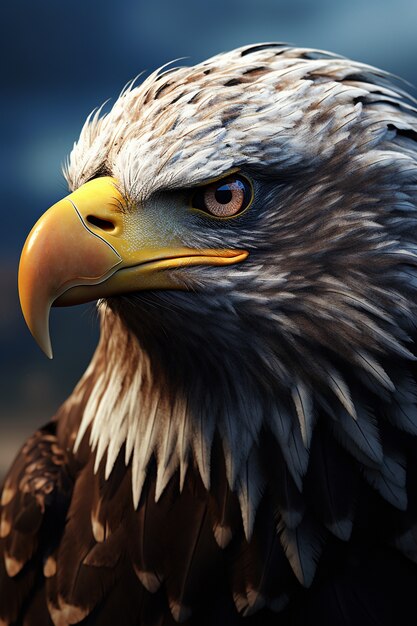 3d eagle rendering portrait