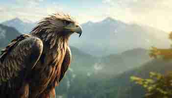 Free photo 3d eagle rendering portrait