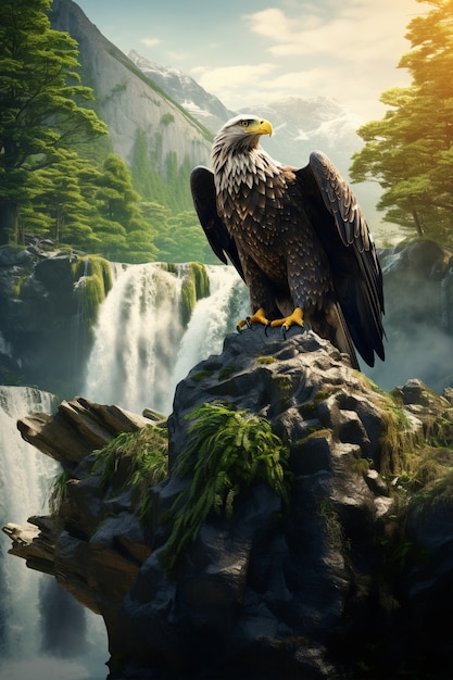 Free photo 3d eagle rendering portrait