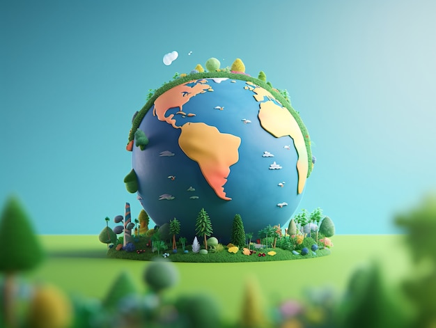 3d earth planet shape