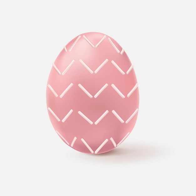 3D пасхальное яйцо розовое с зигзагообразным узором