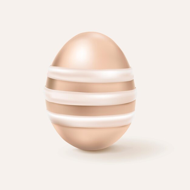 3D easter egg rose gold with striped pattern