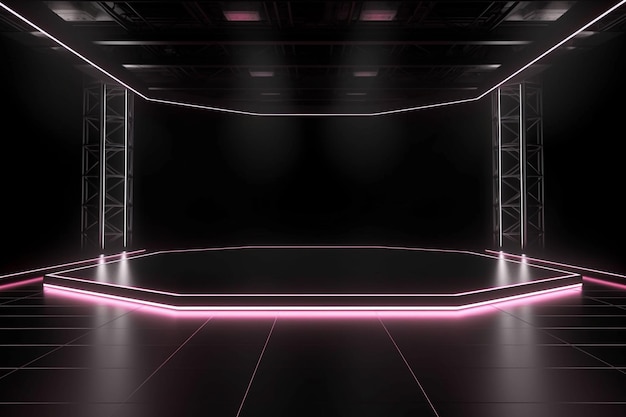 Free photo 3d empty tron stage background