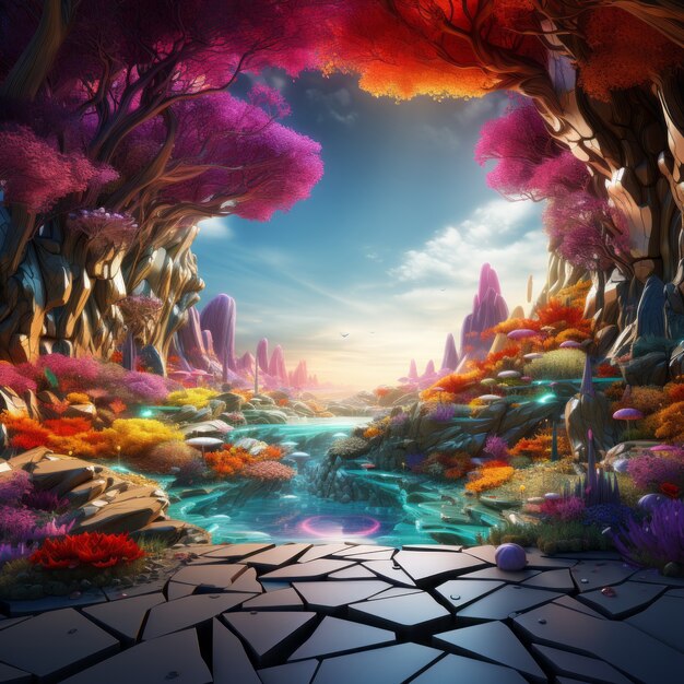 Scena di fantasia 3D