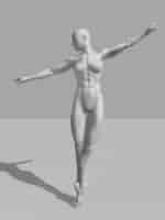 Free photo 3d female figure with muscular physique in ballet pose