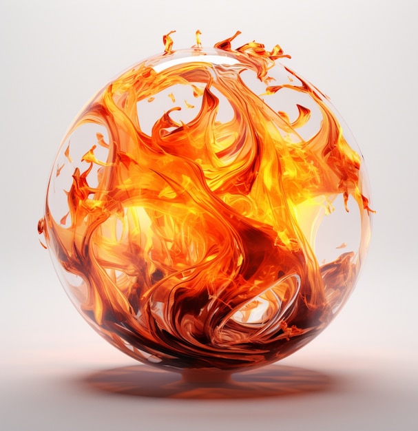 Free photo 3d fire with flames