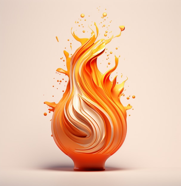 Free photo 3d fire with flames