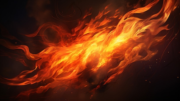 Free photo 3d fire with flames