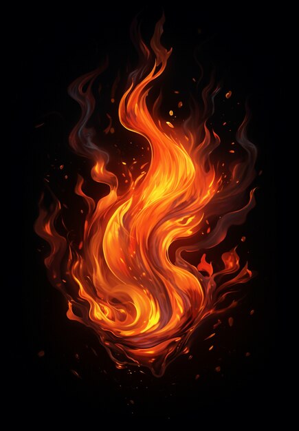 3d fire with flames