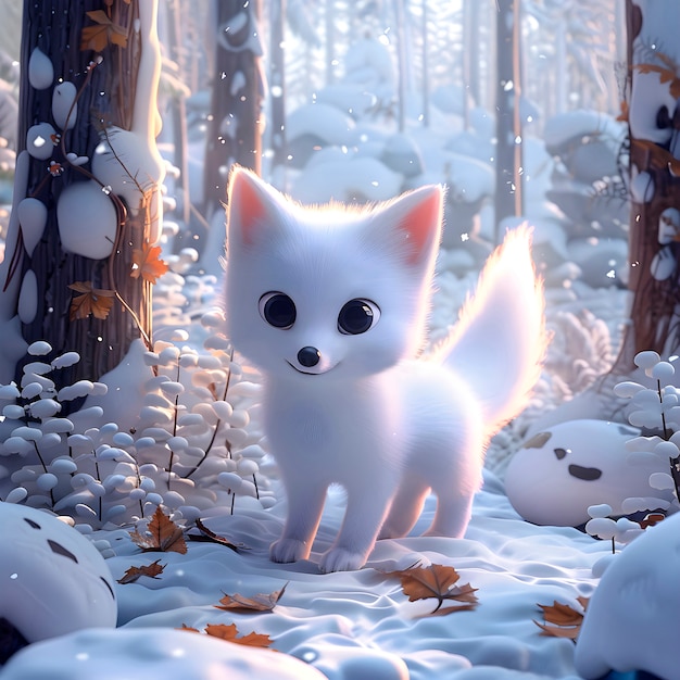 Foto gratuita illustrazione di cartoni animati 3d fox