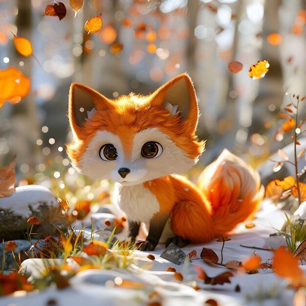 Иллюстрация мультфильма 3D Fox