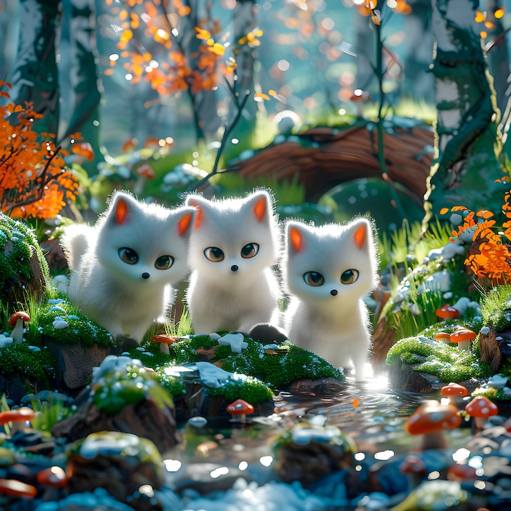 Free Photo 3d fox cartoon illustration