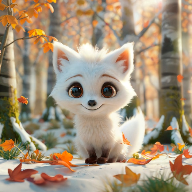 Free photo 3d fox cartoon illustration