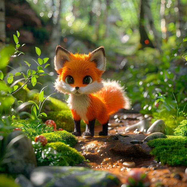 Иллюстрация мультфильма 3D Fox