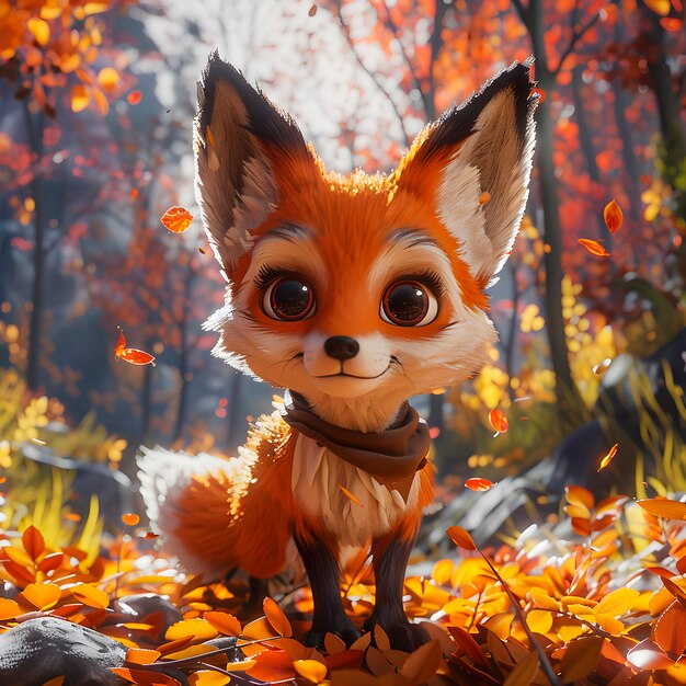 Иллюстрация мультфильма 3D Fox