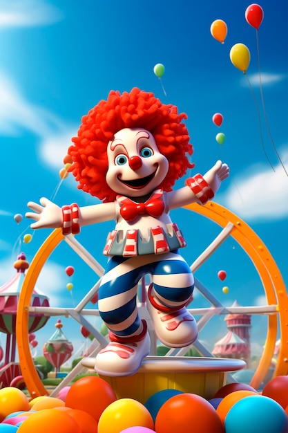 Free photo 3d fun  carnival character