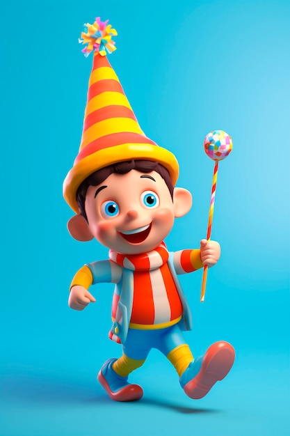 Free photo 3d fun  carnival character