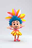 Free photo 3d fun  carnival character