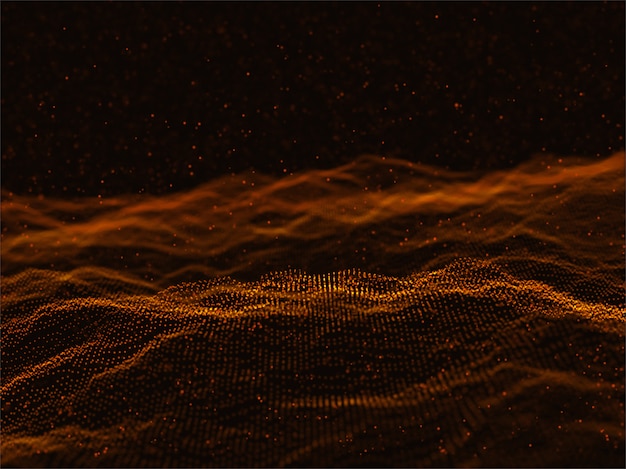 3D futuristic background with flowing cyber particles