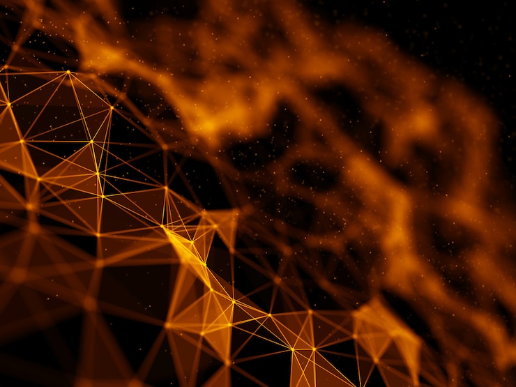 Free Photo 3d futuristic background with low poly plexus design