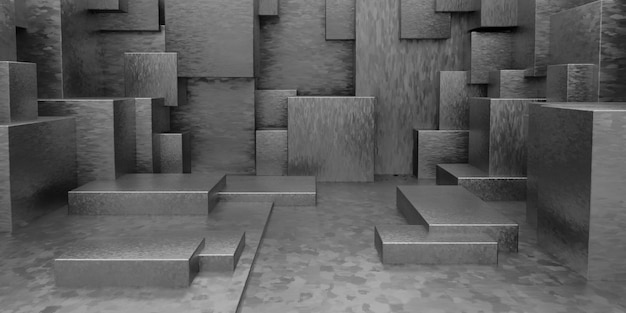 3D Geometric Abstract Cuboid Wallpaper Background