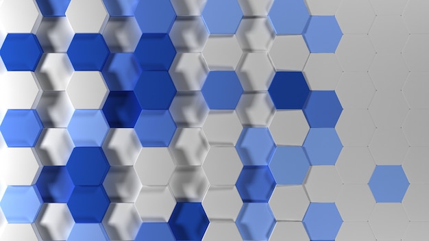 3D Geometric Abstract Hexagonal Wallpaper Background