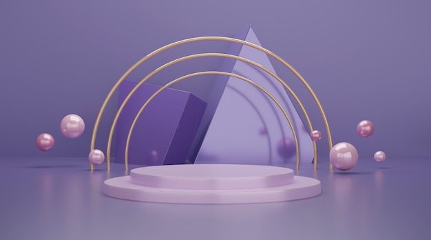 3d geometric podium scene for product display.