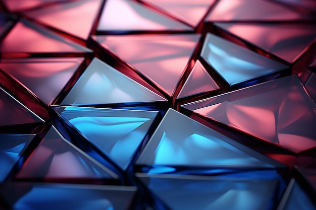 3d geometric shapes in indoors background