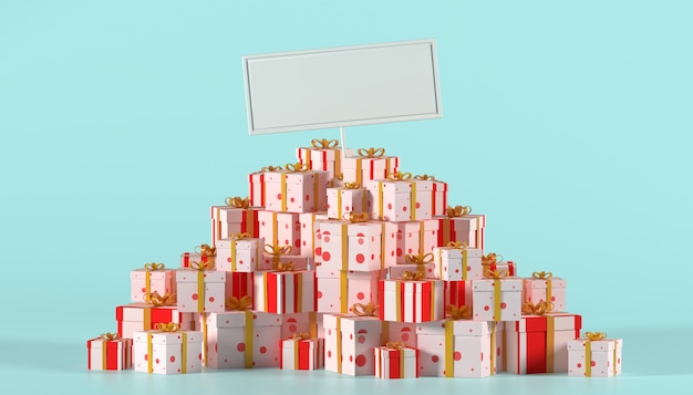 3d gift box background for new year sale promotion