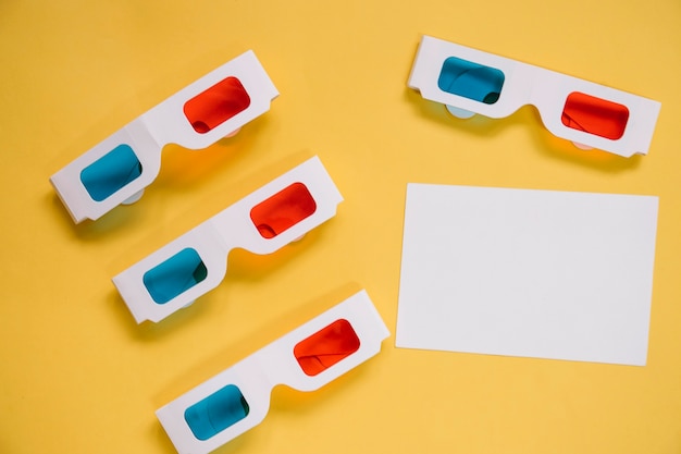 Free photo 3d glasses and card