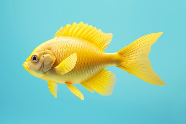 Free photo 3d golden fish in studio