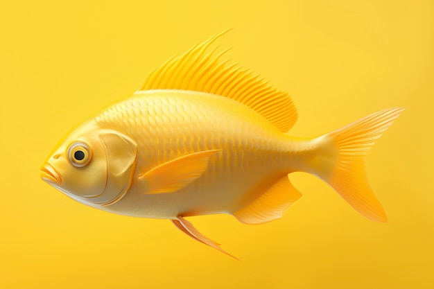 Free photo 3d golden fish in studio