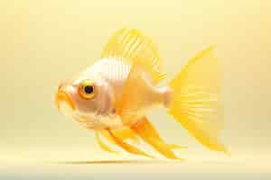 Free photo 3d golden fish in studio