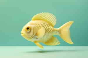 Free photo 3d golden fish in studio